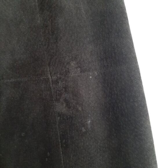 DANIER | 100% Genuine Suede Leather Maxi Long Length Skirt Back Slit Black Sz XS - Picture 5 of 16
